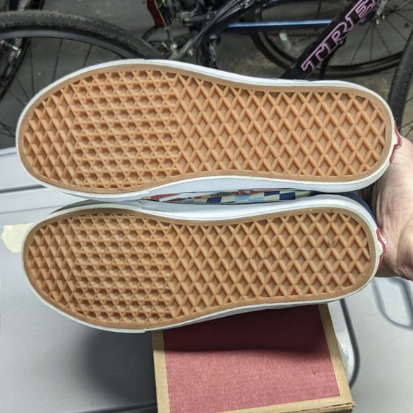 Rare EUC Vans Old Skool Blue Topaz Checkered Canvas Skate Shoes - Size 10 - Picture 5 of 8